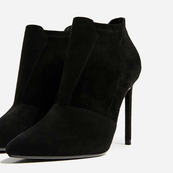 ZARA 100% LEATHER STILETTO ANKLE BOOTS BRAND NEW WITH TAGS US 9 EUR 40 - Picture 2 of 4